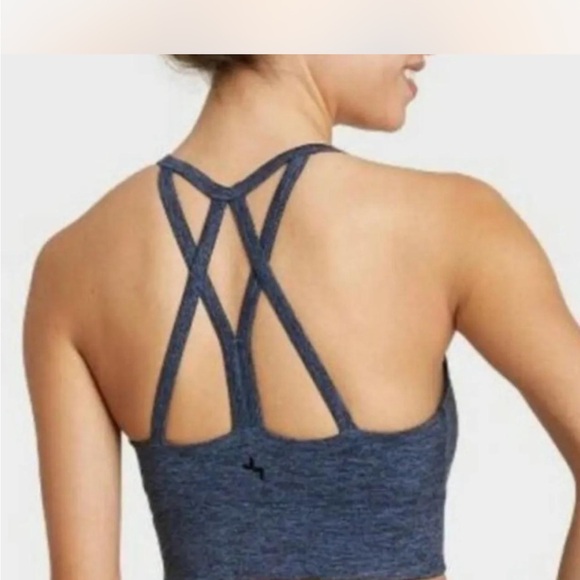 JoyLab Women's Longline Brushed Jersey Slate Blue Heather yoga top & leggings - Picture 7 of 9